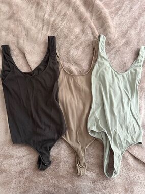 Skims ribbed thong bodysuits L/XL
